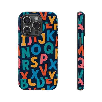Multicolour 3D Letter Print Protective Phone Case for Creative Style and Individuality Compatible with iPhone 13, 14, 15 & 16 – all models including Pro, Pro Max & Plus