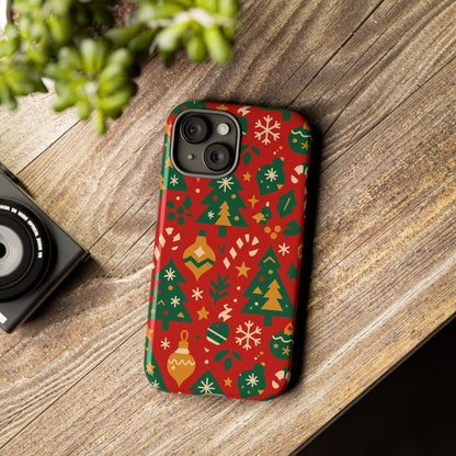 Multicolor 3D Wrap Protective Phone Case with Festive Holiday Design – Fun Retro Style for Smartphone Protection Compatible with iPhone 13, 14, 15 & 16 – all models including Pro, Pro Max & Plus