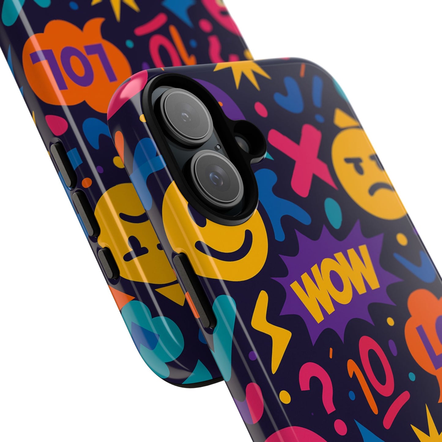 vibrant 3d emoji phone case with fun multicolour design for stylish protection compatible with iphone 13, 14, 15 & 16 – all models including pro, pro max & plus