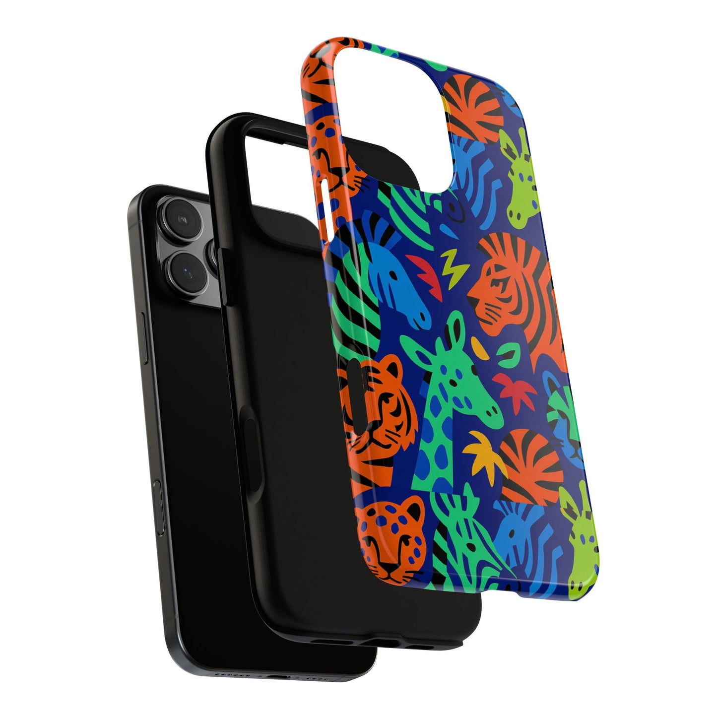 vibrant animal print 3d wrap protective phone case stylish accessory for men and women compatible with iphone 13, 14, 15 & 16 – all models including pro, pro max & plus