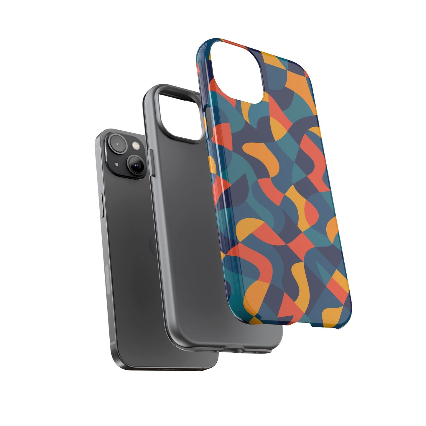 vibrant multicolour abstract phone case for stylish protection compatible with iphone 13, 14, 15 & 16 – all models including pro, pro max & plus