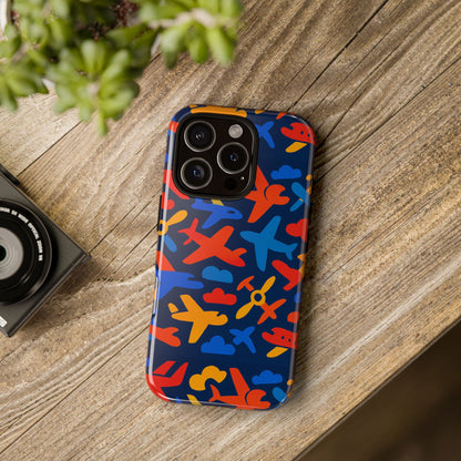 Vibrant 3D Wrap Protective Phone Case with Colourful Aviation Design for Stylish Protection Compatible with iPhone 13, 14, 15 & 16 – all models including Pro, Pro Max & Plus