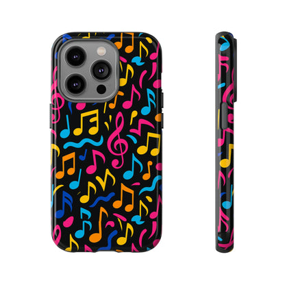 Vibrant Music Themed Phone Case with Colourful 3D Design – Stylish Protection for Music Lovers – Compatible with iPhone 13, 14, 15 & 16 – all models including Pro, Pro Max & Plus