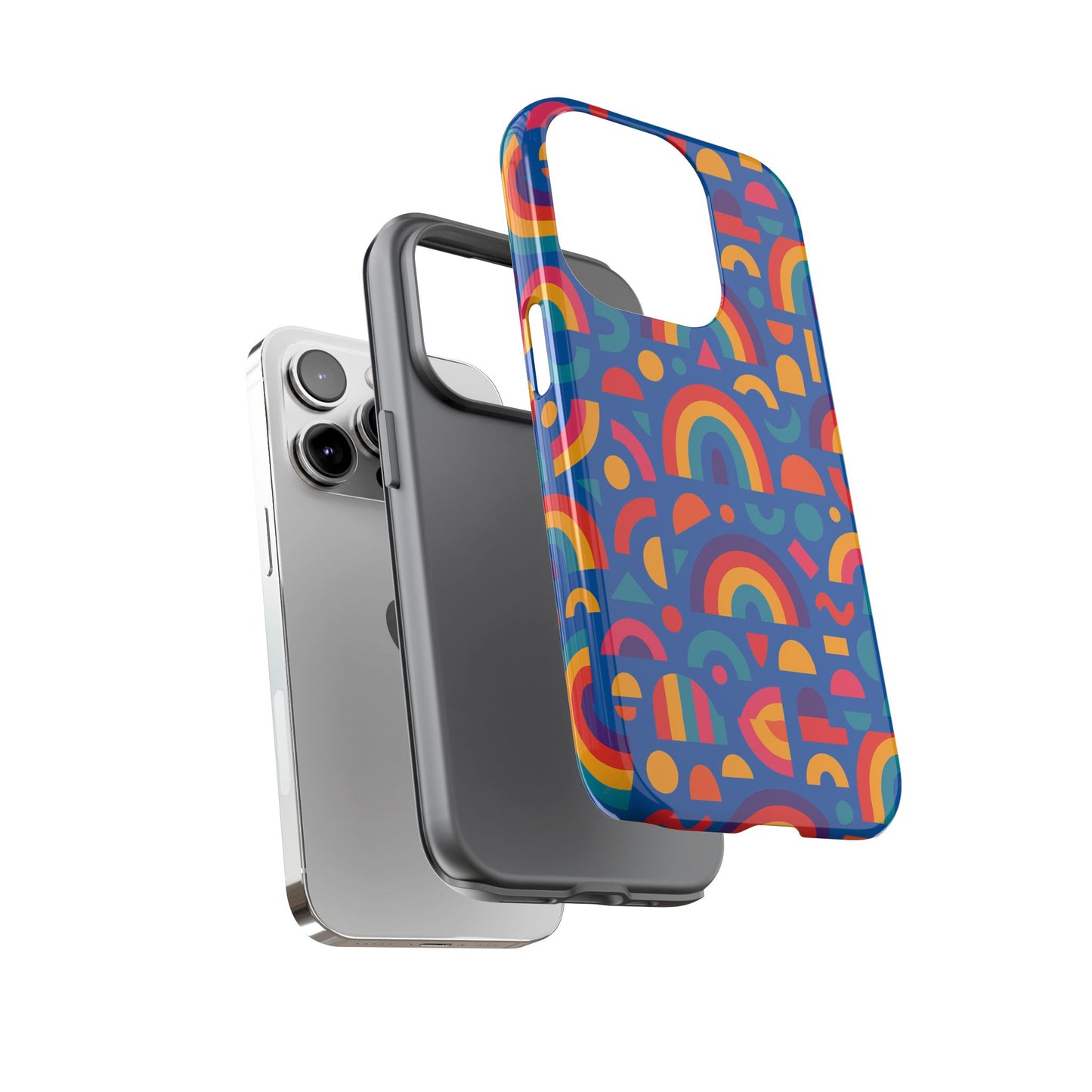 rainbow 3d wrap protective phone case stylish accessory for adults and teens compatible with iphone 13, 14, 15 & 16 – all models including pro, pro max & plus