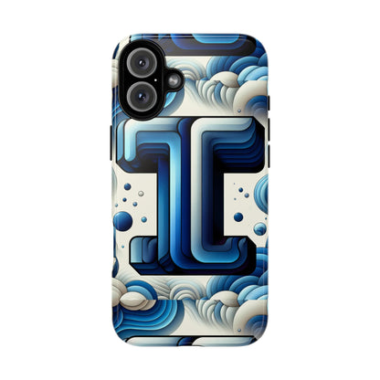 Blue Alphabet T Phone Case with 3D Wrap Design for Kids and Teens Shockproof TPU Cover with Vivid Colours and Anime-Inspired Graphics