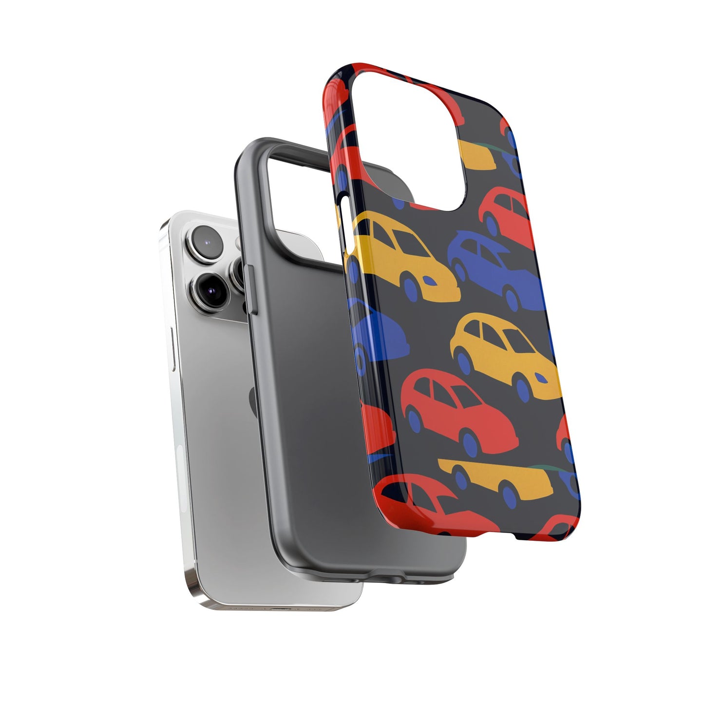 multicolour 3d car design protective phone case stylish accessory for unique expression compatible with iphone 13, 14, 15 & 16 – all models including pro, pro max & plus