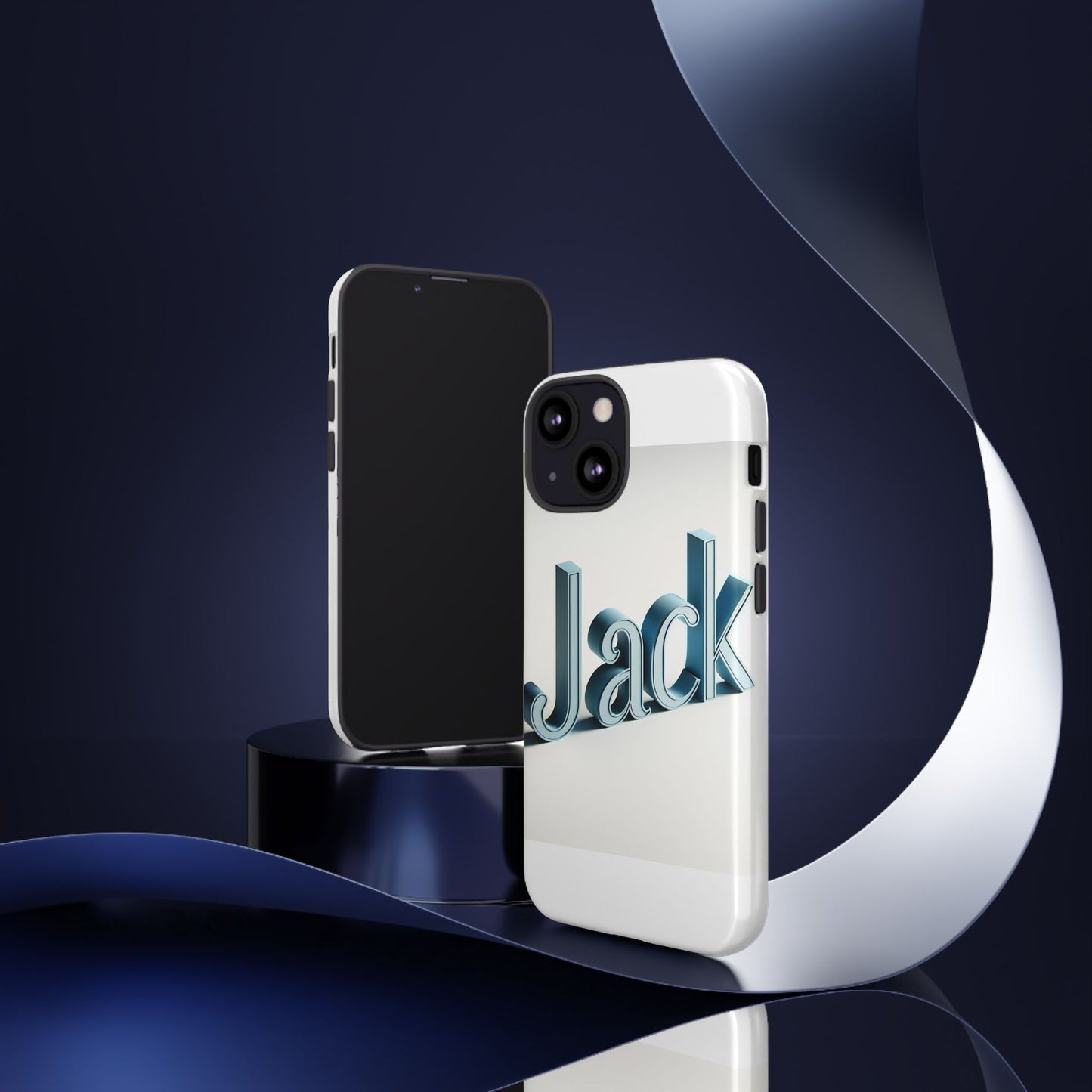 vibrant 3d text protective phone case in blue for unique self-expression – stylish protection compatible with iphone 13, 14, 15 & 16 – all models including pro, pro max & plus