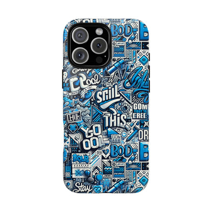 Blue Pattern Image 14 Phone Case with 3D Wrap Design for Men and Women Compatible with Smartphones Shockproof and UV Protective Printed Cover