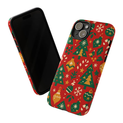 Multicolor 3D Wrap Protective Phone Case with Festive Holiday Design – Fun Retro Style for Smartphone Protection Compatible with iPhone 13, 14, 15 & 16 – all models including Pro, Pro Max & Plus