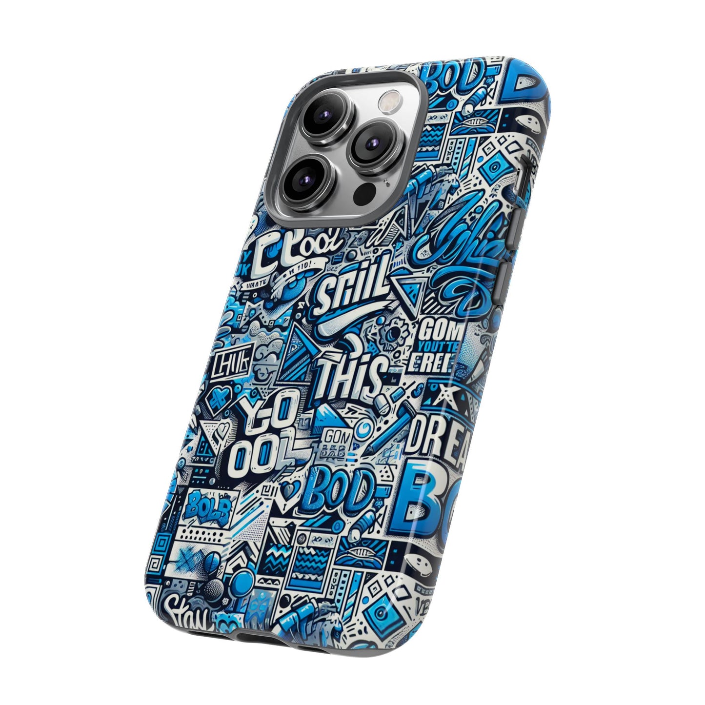 blue pattern image 14 phone case with 3d wrap design for men and women compatible with smartphones shockproof and uv protective printed cover