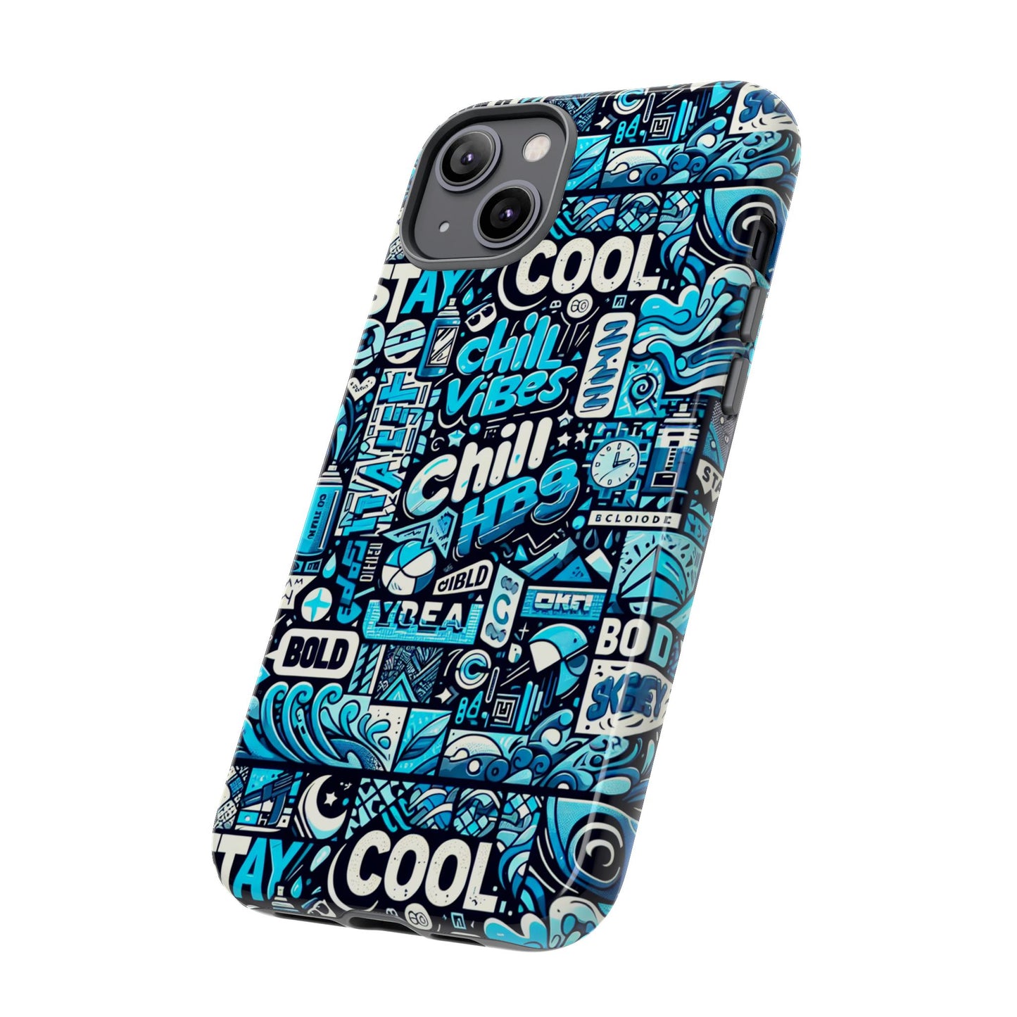 vibrant 3d wrap protective phone case with colourful chill vibes design – unique style accessory for self-expression compatible with iphone 13, 14, 15 & 16 – all models including pro, pro max & plus