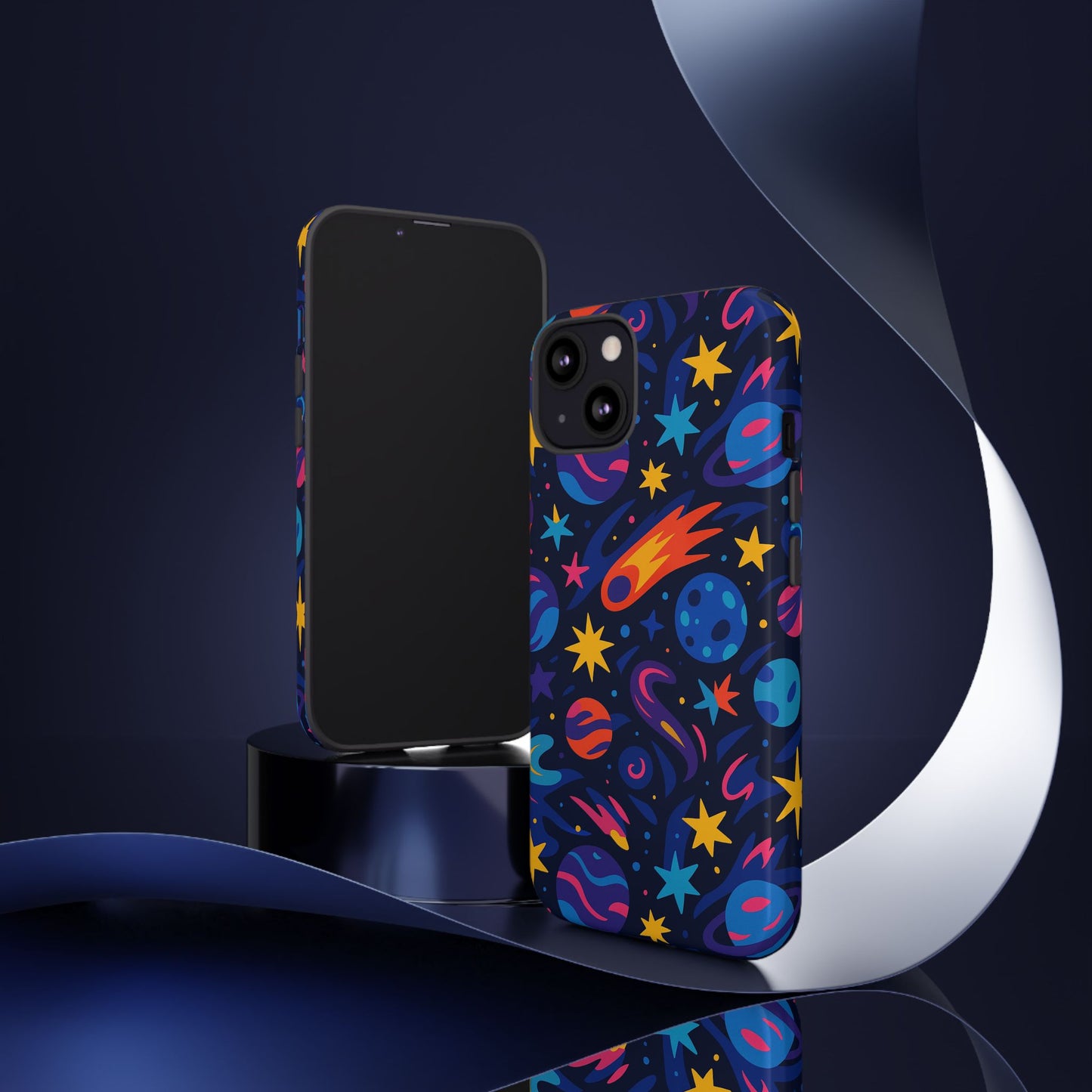 vibrant 3d space design protective phone case for stylish protection and self-expression compatible with iphone 13, 14, 15 & 16 – all models including pro, pro max & plus
