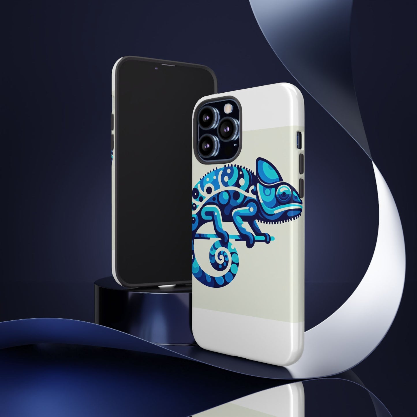 vibrant 3d chameleon phone case for stylish protection with unique blue animal design compatible with iphone 13, 14, 15 & 16 – all models including pro, pro max & plus