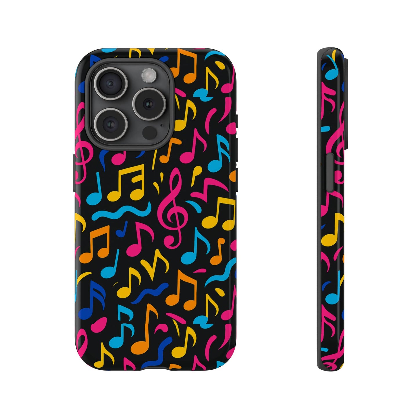 vibrant music themed phone case with colourful 3d design – stylish protection for music lovers – compatible with iphone 13, 14, 15 & 16 – all models including pro, pro max & plus