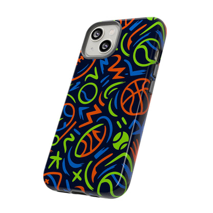 Vibrant 3D Wrap Protective Phone Case with Colourful Sports Design for Unique Style and Expression Compatible with iPhone 13, 14, 15 & 16 – all models including Pro, Pro Max & Plus