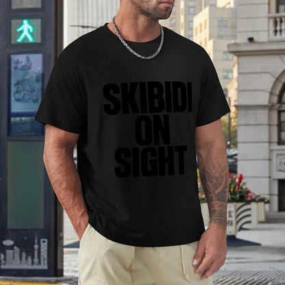 Men's T-Shirt 100% Cotton Skibidi on Sight, Stylish Casual Tee for Men, Comfortable Fit for Everyday Wear, Eye-Catching Graphic Print, Ideal for Gym, Outings, or Lounging
