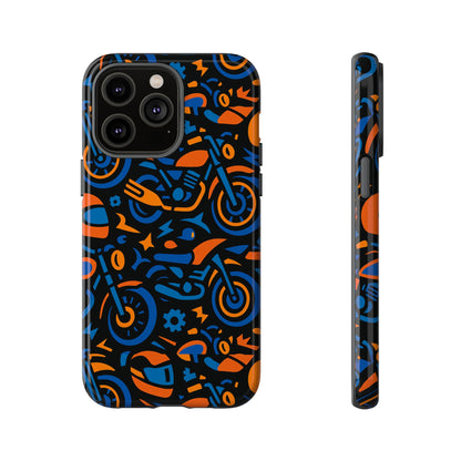 Vibrant Motorcycle Phone Case in Multicolour Design for Stylish Protection Compatible with iPhone 13, 14, 15 & 16 – All Models Including Pro, Pro Max & Plus