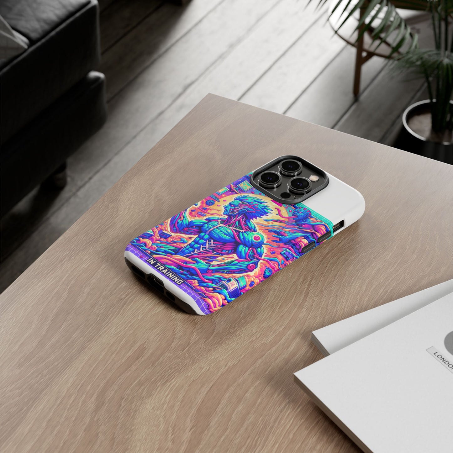 giga chad in training protective phone case for anime fans