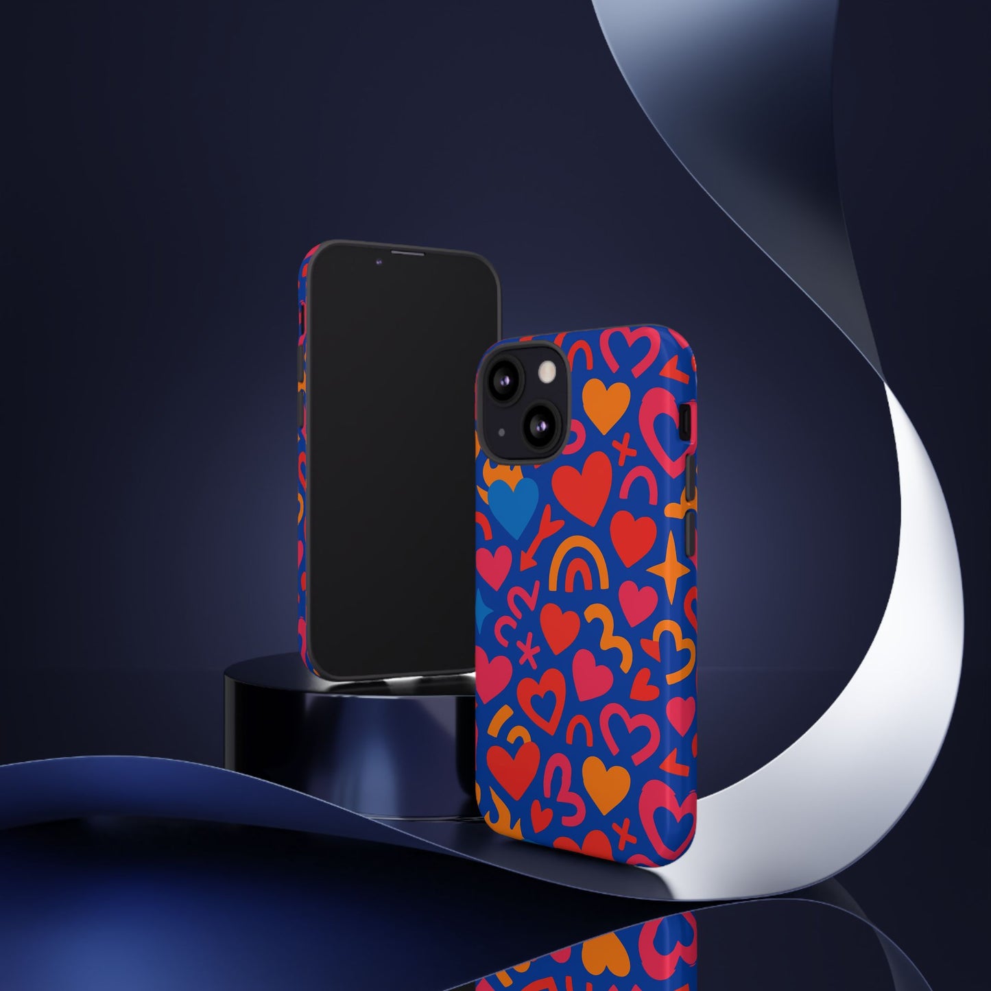 vibrant multicolour heart design protective phone case stylish accessory for self-expression compatible with iphone 13, 14, 15 & 16 – all models including pro, pro max & plus