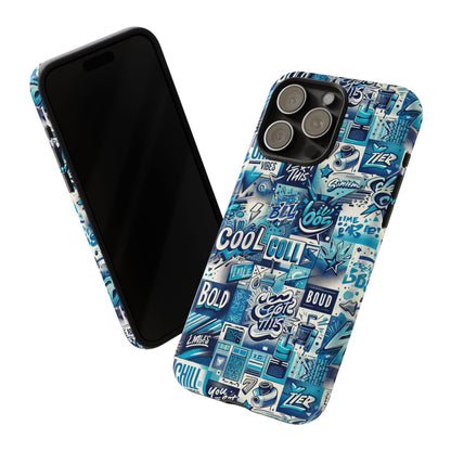 Blue Pattern Image 16 Phone Case for Smartphones with 3D Wrap Design Shock Absorption and UV Protection Stylish Anime and Comic Inspired Protective Cover