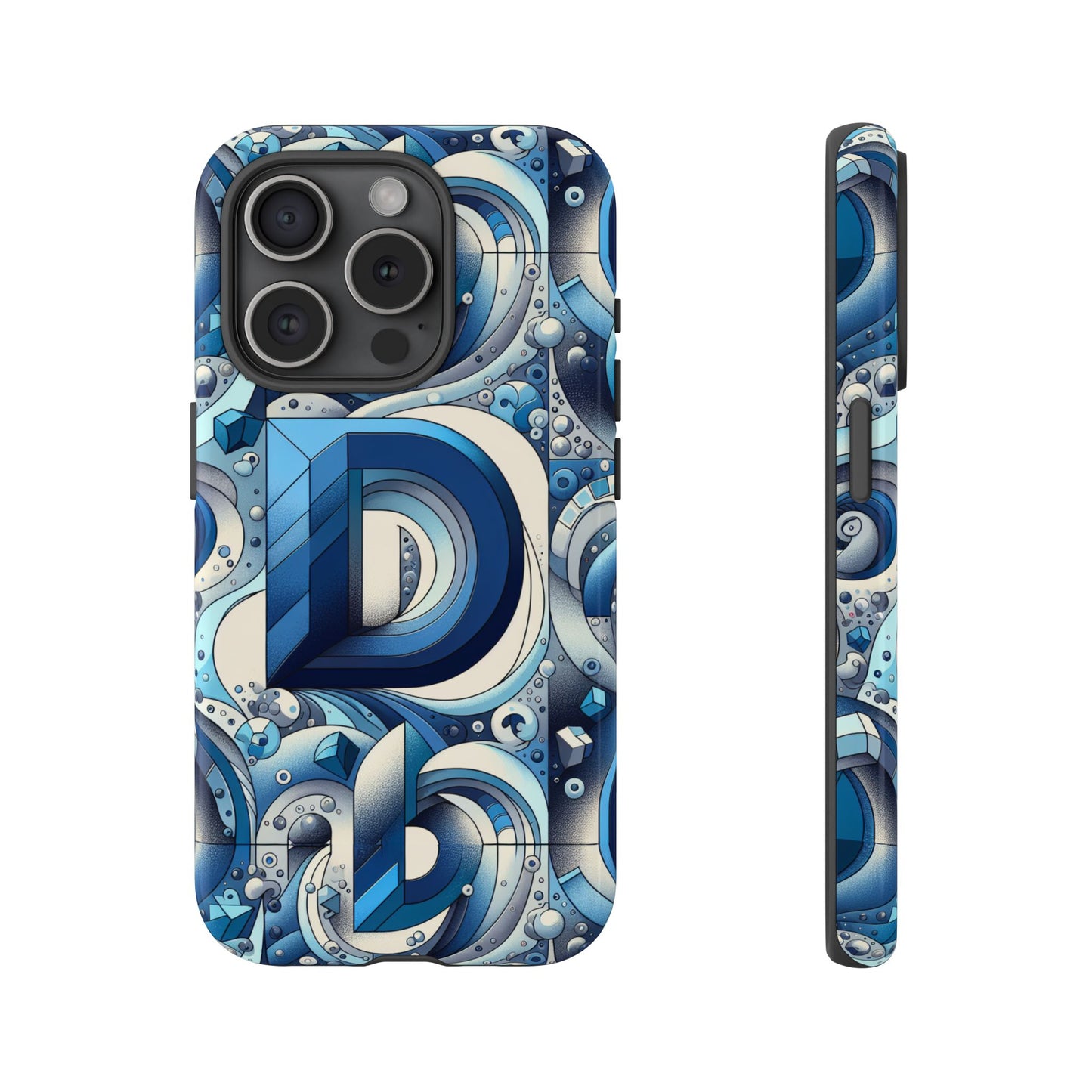 blue alphabet d phone case with 3d wrap and shock absorption for kids and teens durable tpu cover with vivid print and uv protection