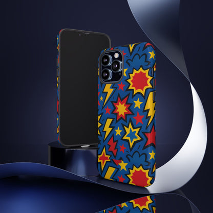Vibrant 3D Superhero Design Protective Phone Case for Fun Retro Style and Unique Expression Compatible with iPhone 13, 14, 15 & 16 – All Models Including Pro, Pro Max & Plus