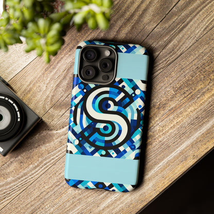 Letter Blue Alphabet S Phone Case with 3D Wrap Design for Stylish Protection and Unique Retro Anime Comic Style