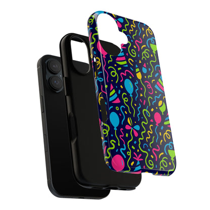 Vibrant 3D Wrap Protective Phone Case with Multicolour Party Design for Playful Smartphone Accessories Compatible with iPhone 13, 14, 15 & 16 – all models including Pro, Pro Max & Plus