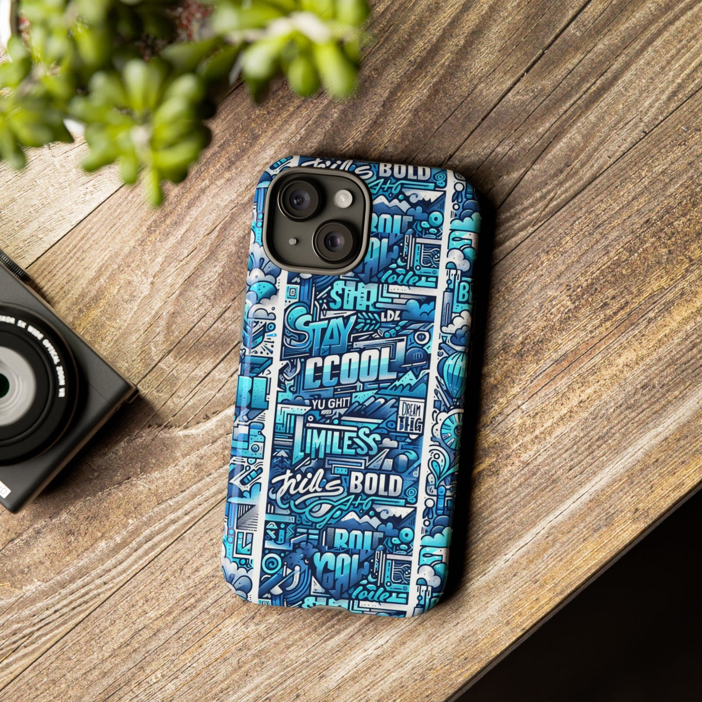 vibrant artistic 3d wrap phone case in blue for trendsetters – stylish protection compatible with iphone 13, 14, 15 & 16 – all models including pro, pro max & plus