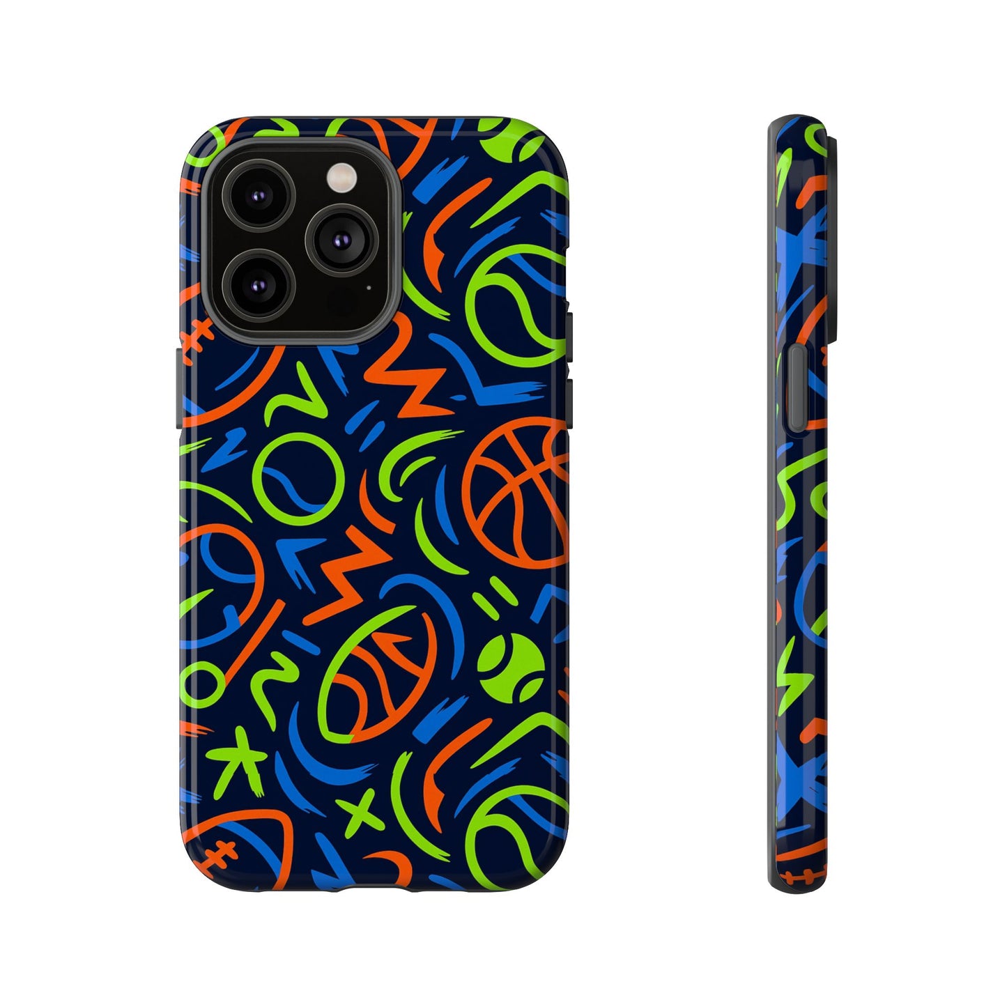 vibrant 3d wrap protective phone case with colourful sports design for unique style and expression compatible with iphone 13, 14, 15 & 16 – all models including pro, pro max & plus