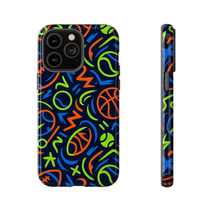 Vibrant 3D Wrap Protective Phone Case with Colourful Sports Design for Unique Style and Expression Compatible with iPhone 13, 14, 15 & 16 – all models including Pro, Pro Max & Plus