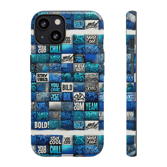 Vibrant 3D Graphic Protective Phone Case with Blue Design – Playful Accessory for Stylish Protection Compatible with iPhone 13, 14, 15 & 16 – all models including Pro, Pro Max & Plus