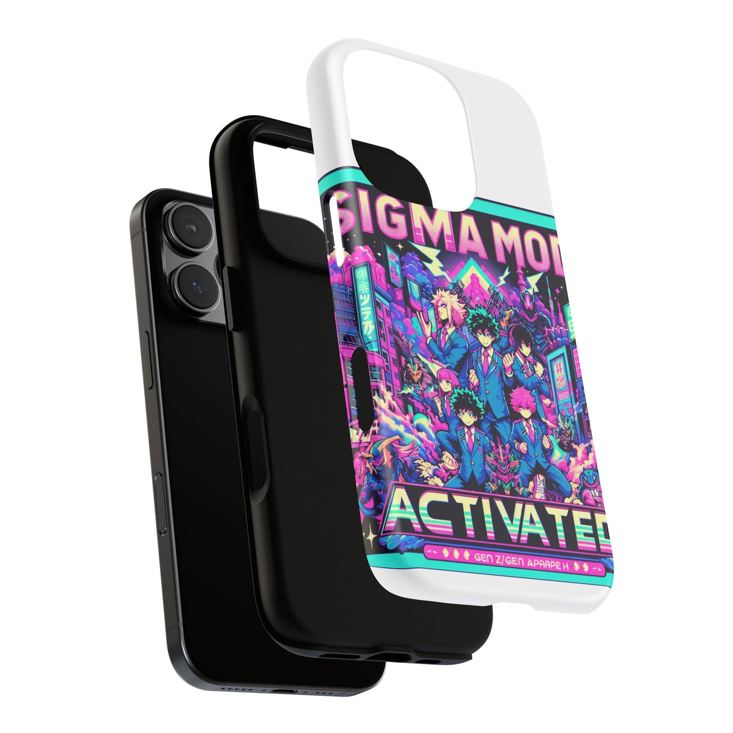 vibrant sigma mode activated protective phone case for anime lovers, 3d wrap design, durable tpu silicone, uv protected, stylish drop protection, gift for friends