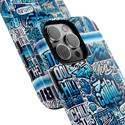 Blue Pattern Image 23 Phone Case for Mobile Phones Shockproof TPU Cover with Vivid 3D Wrap Design and Retro Anime Comic Style