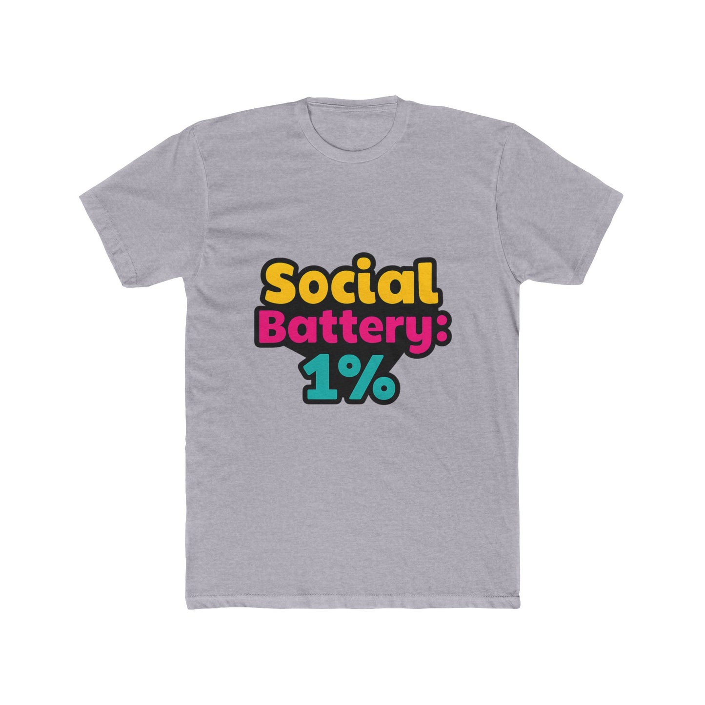 social battery 1% meme unisex t-shirt – multicolor graphic tee, funny casual tee for men and women, humorous t-shirt for everyday wear, sizes s-xxl