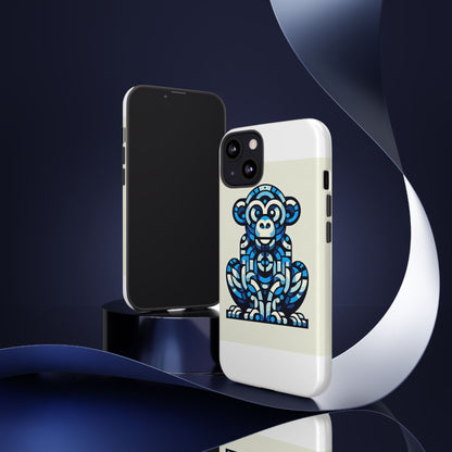 Vibrant Blue 3D Wrap Phone Case with Playful Monkey Design for Creative Individuals Compatible with iPhone 13, 14, 15 & 16 – all models including Pro, Pro Max & Plus