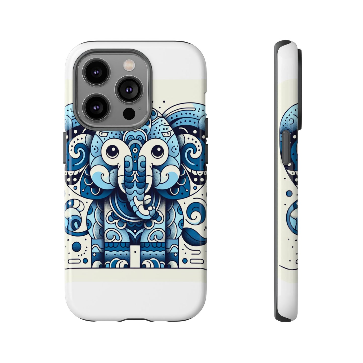 vibrant 3d elephant print protective phone case with colourful graphic design – stylish accessory compatible with iphone 13, 14, 15 & 16 – all models including pro, pro max & plus