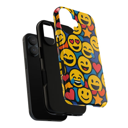 Multicolour Emoji Protective Phone Case with 3D Wrap Design Fun Accessory for Unisex Compatible with iPhone 13, 14, 15 & 16 – all models including Pro, Pro Max & Plus