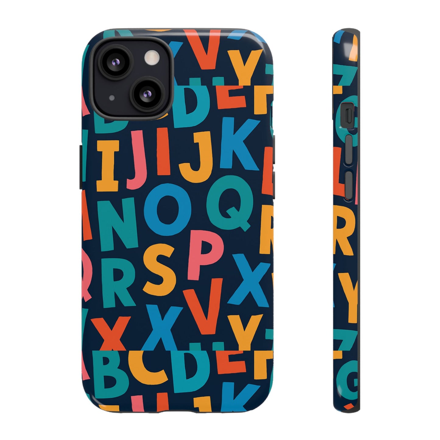 multicolour 3d letter print protective phone case for creative style and individuality compatible with iphone 13, 14, 15 & 16 – all models including pro, pro max & plus