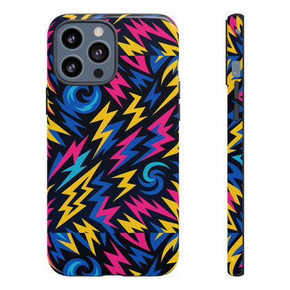 Vibrant Lightning Bolt Protective Phone Case with 3D Wrap Design for Trendy Aesthetic Accessories Compatible with iPhone 13, 14, 15 & 16 – all models including Pro, Pro Max & Plus