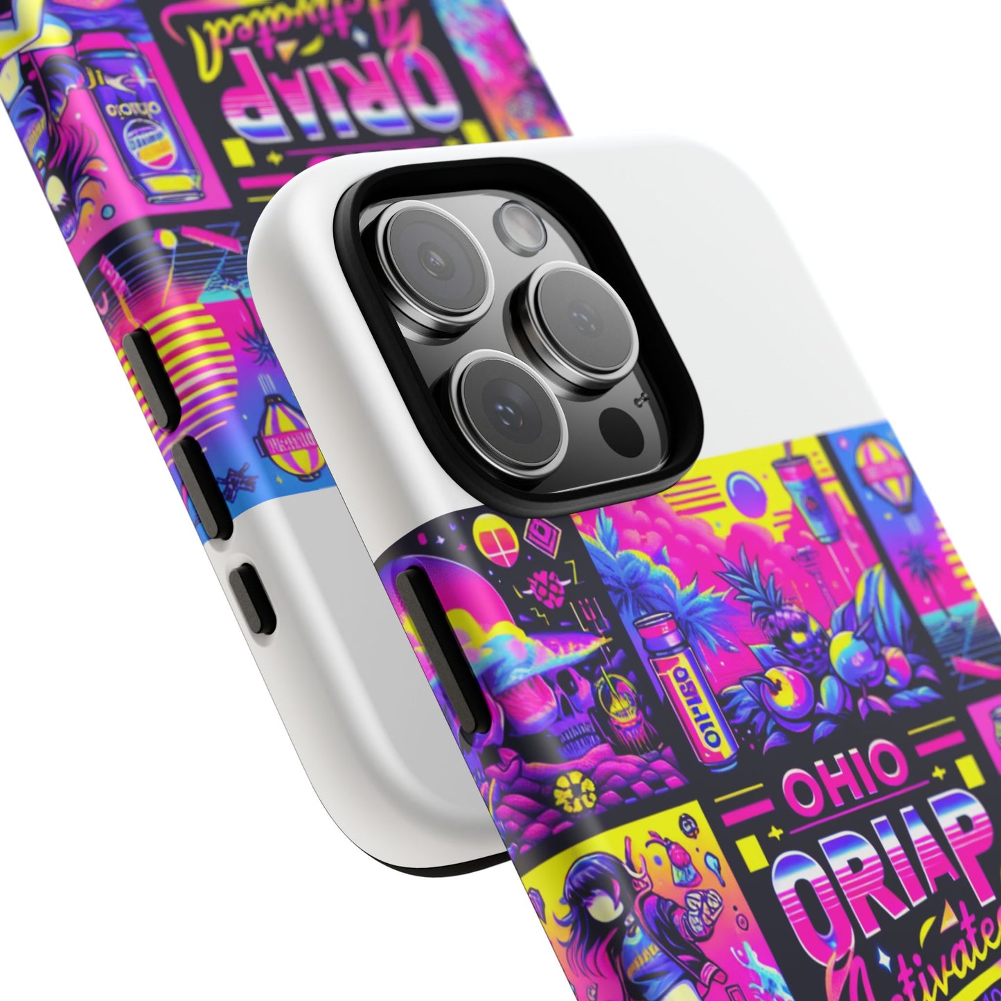 ohio drip activated protective phone case with 3d wrap design, uv protection, durable tpu silicone liner, ideal gift for tech enthusiasts and anime lovers