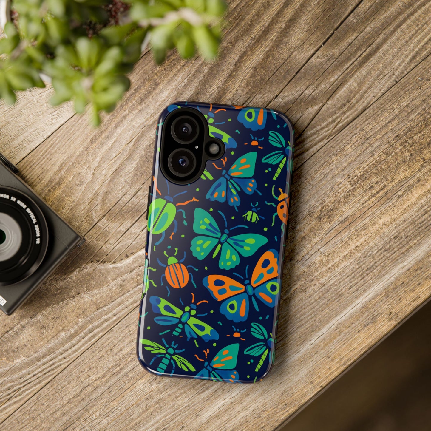 vibrant insect pattern protective phone case for stylish protection – multicolour 3d design compatible with iphone 13, 14, 15 & 16 – all models including pro, pro max & plus
