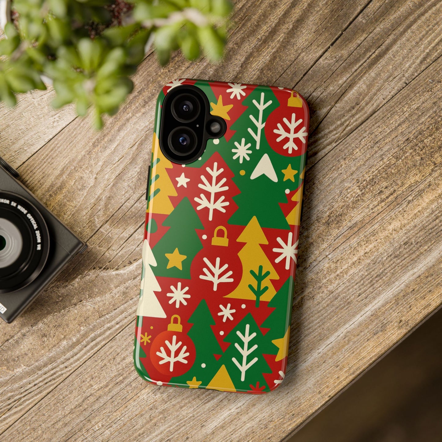 multicolour christmas tree 3d wrap phone case - fun festive holiday design for unique accessories compatible with iphone 13, 14, 15 & 16 - all models including pro, pro max & plus