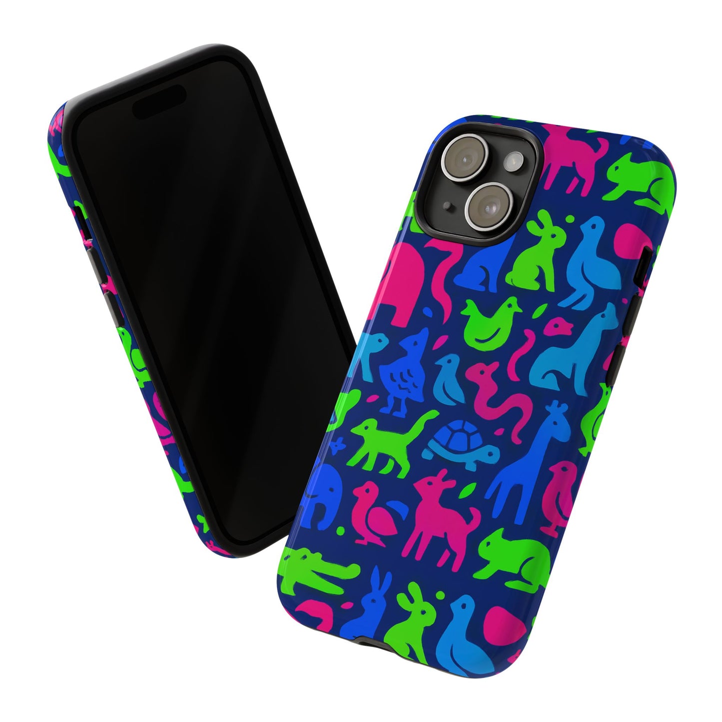 vibrant animal print phone case with 3d design for stylish protection compatible with iphone 13, 14, 15 & 16 – all models including pro, pro max & plus