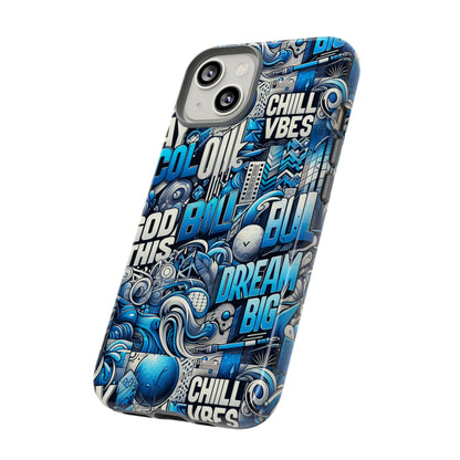 Blue Pattern Image 28 Design Phone Case for Men Women Shockproof Protective Cover with 3D Wrap and UV Protection
