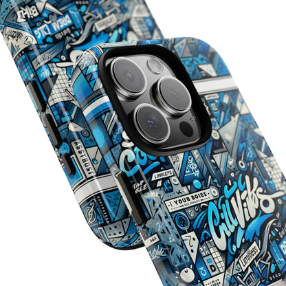 Vibrant 3D Wrap Protective Phone Case in Retro Blue Aesthetic for Stylish Protection Compatible with iPhone 13, 14, 15 & 16 – All Models Including Pro, Pro Max & Plus