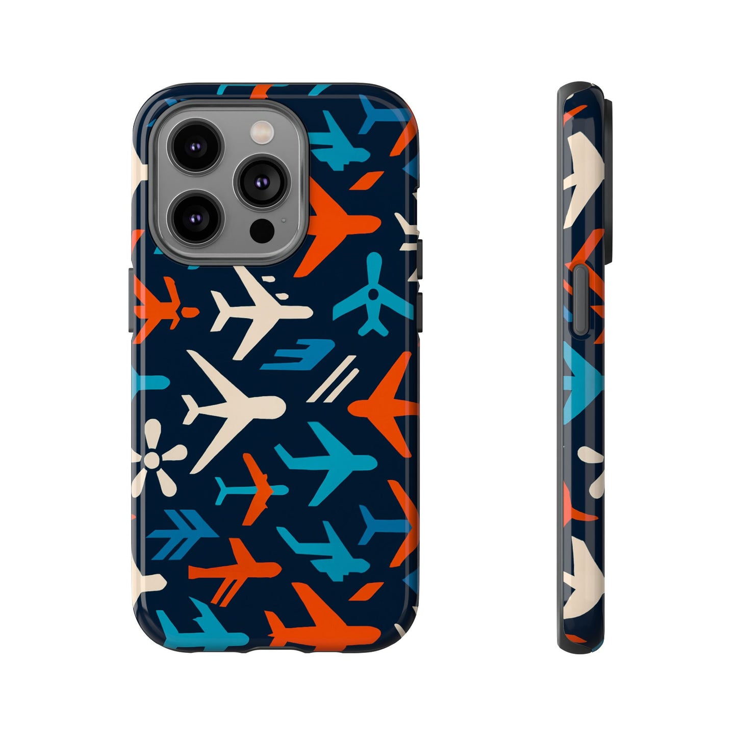 vibrant aviation themed protective phone case with 3d wrap design – unique style and durable protection – compatible with iphone 13, 14, 15 & 16 – all models including pro, pro max & plus