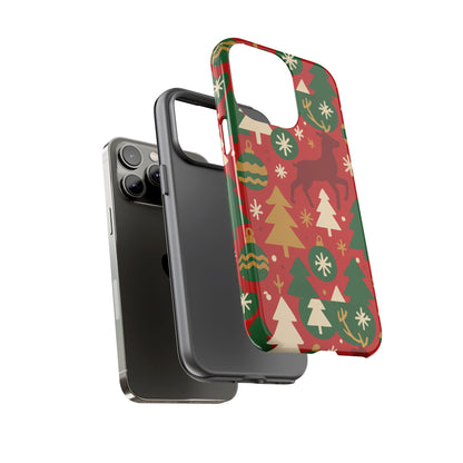 Vibrant Red Christmas Phone Case with Festive 3D Design for Stylish Protection Compatible with iPhone 13, 14, 15 & 16 – all models including Pro, Pro Max & Plus