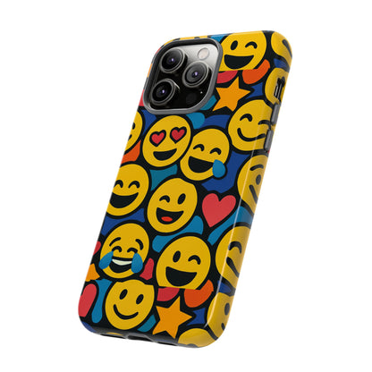 Multicolour Emoji Protective Phone Case with 3D Wrap Design Fun Accessory for Unisex Compatible with iPhone 13, 14, 15 & 16 – all models including Pro, Pro Max & Plus