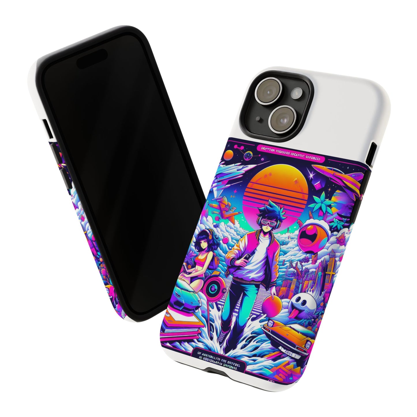skibidiverse traveller protective phone case with 3d wrap design, durable uv protection, shock absorption for anime and comic culture fans